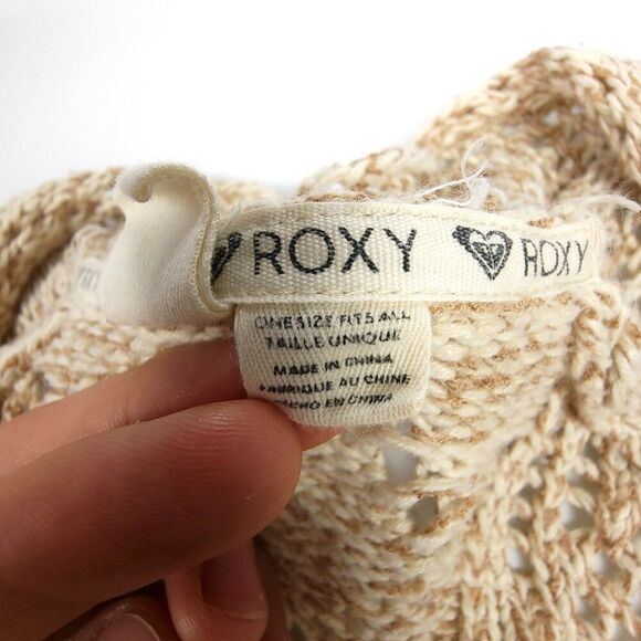 ROXY Crochet Knit Kimono Bell Sleeve Midi Duster Cardigan Boho Fringe Hem Brown - Picture 2 of 6